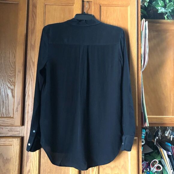 Everlane The Clean Silk Relaxed Button Down Shirt Black - 4 - Picture 12 of 14
